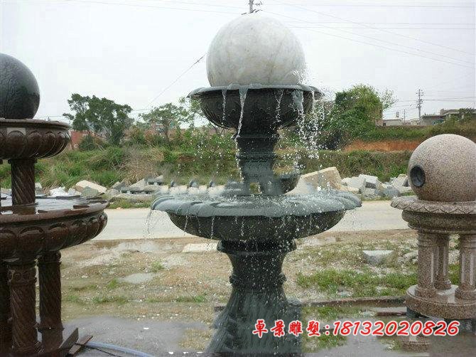 双层风水球喷泉 公园风水球石雕