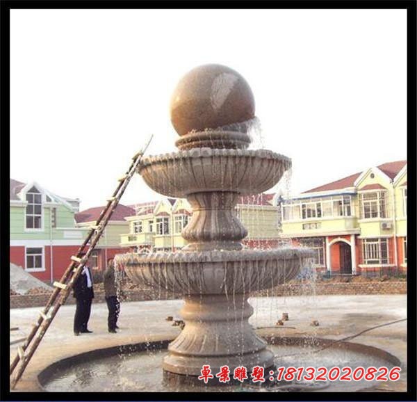 双层风水球喷泉 企业喷泉石雕