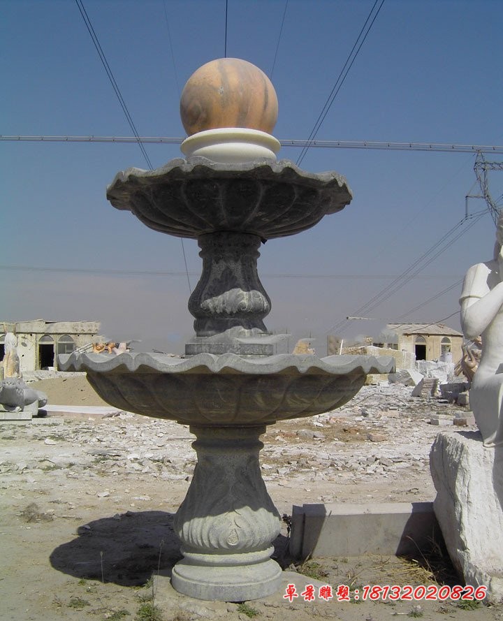 双层风水球石雕 公园风水球石雕