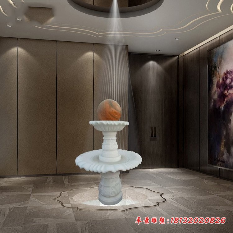 双层风水球喷泉庭院风水球石雕