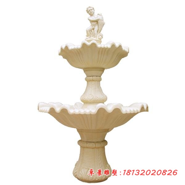 双层欧式喷泉石雕 公园石雕喷泉