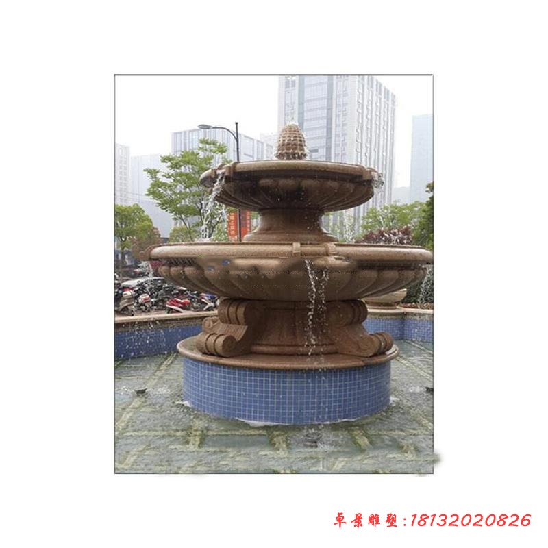 双层喷泉石雕 公园景观石雕