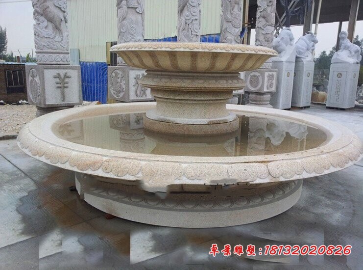 双层喷泉石雕 公园大理石喷泉石雕
