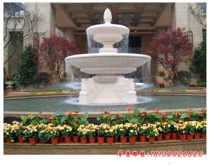 双层喷泉石雕酒店门口石雕喷泉