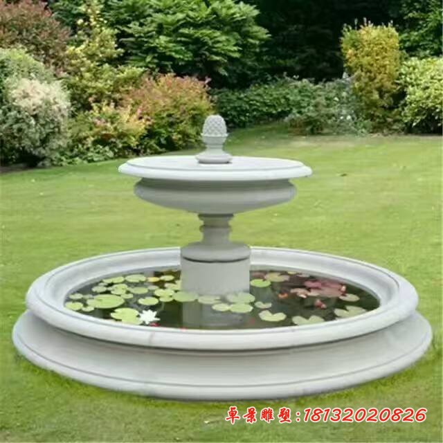 双层小型喷泉石雕，庭院喷泉石雕