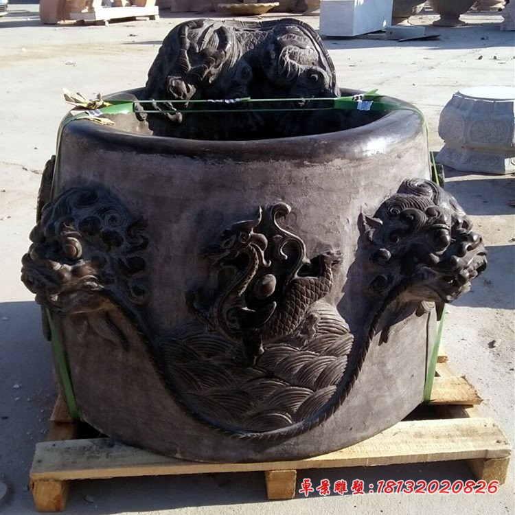 水缸石雕，园林景观石雕