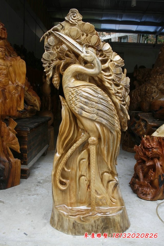 松鹤延年石雕，动物石雕 