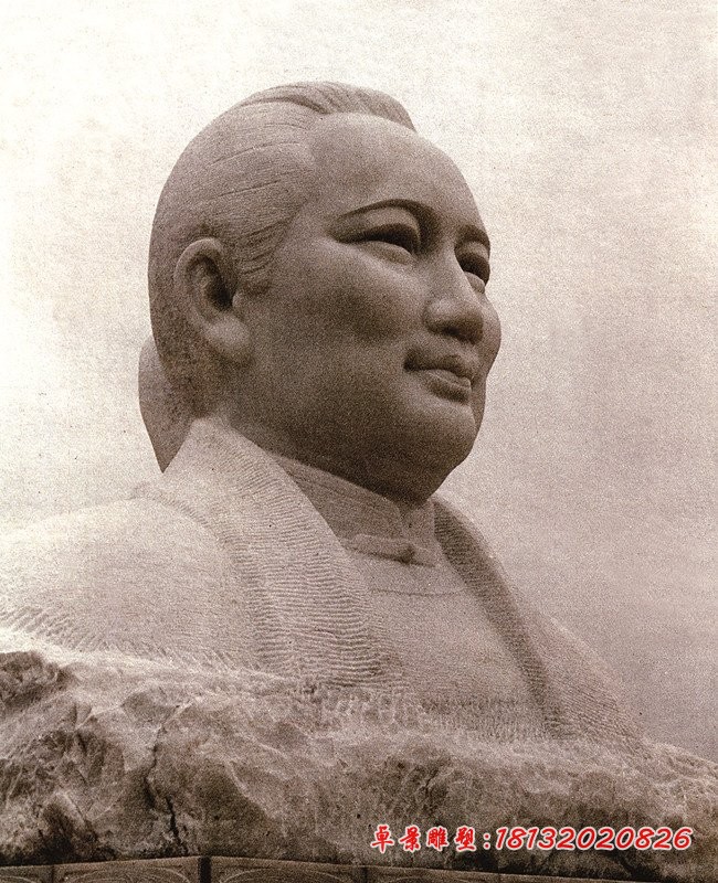 宋庆龄胸像石雕，大理石人物石雕