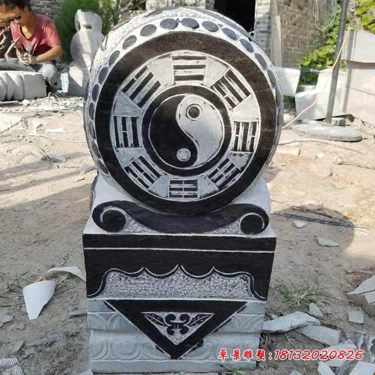 太极八卦门墩门口抱鼓石