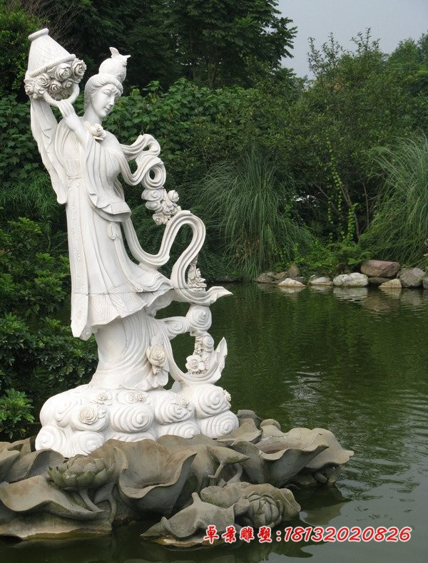 天女散花石雕，公园人物石雕