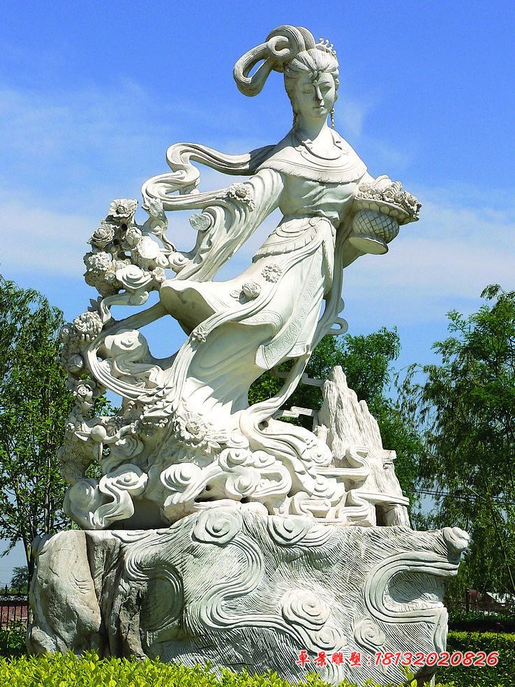 天女散花石雕，公园景观石雕