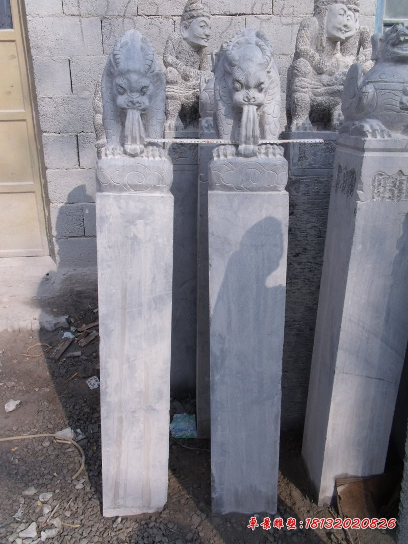 避水兽石柱 公园文化柱石雕