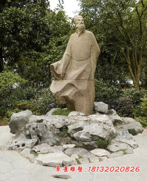 大理石古代名人苏轼石雕