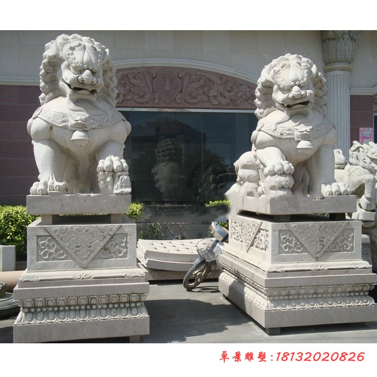 大理石北京狮,踩球看门石狮子