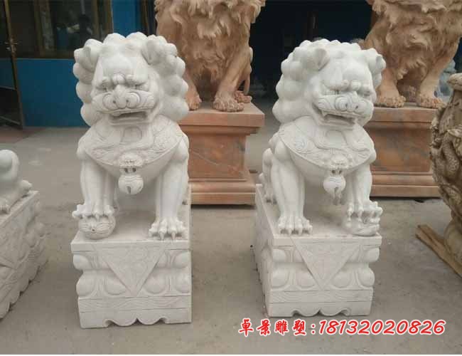 大理石北京狮看门石狮子