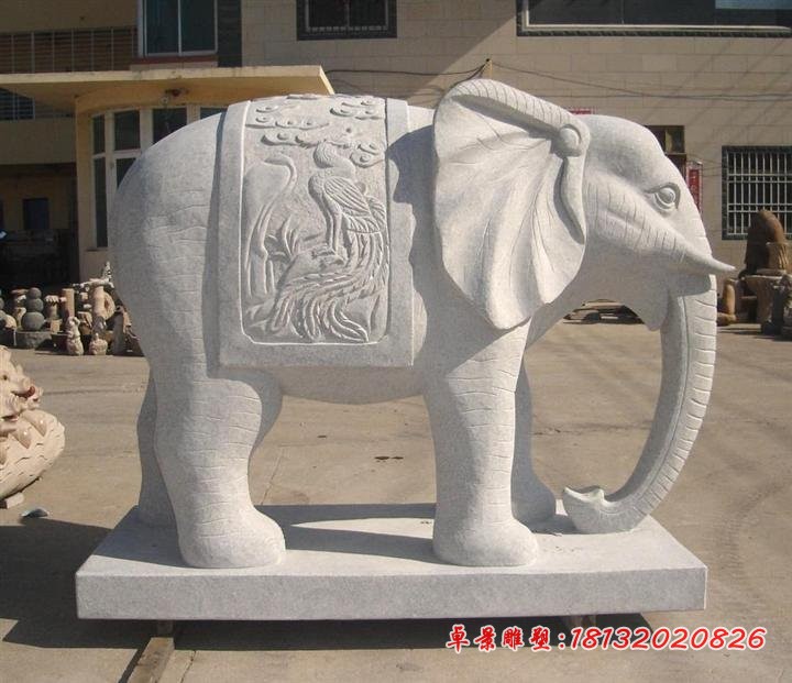 大理石大象雕塑大象石雕