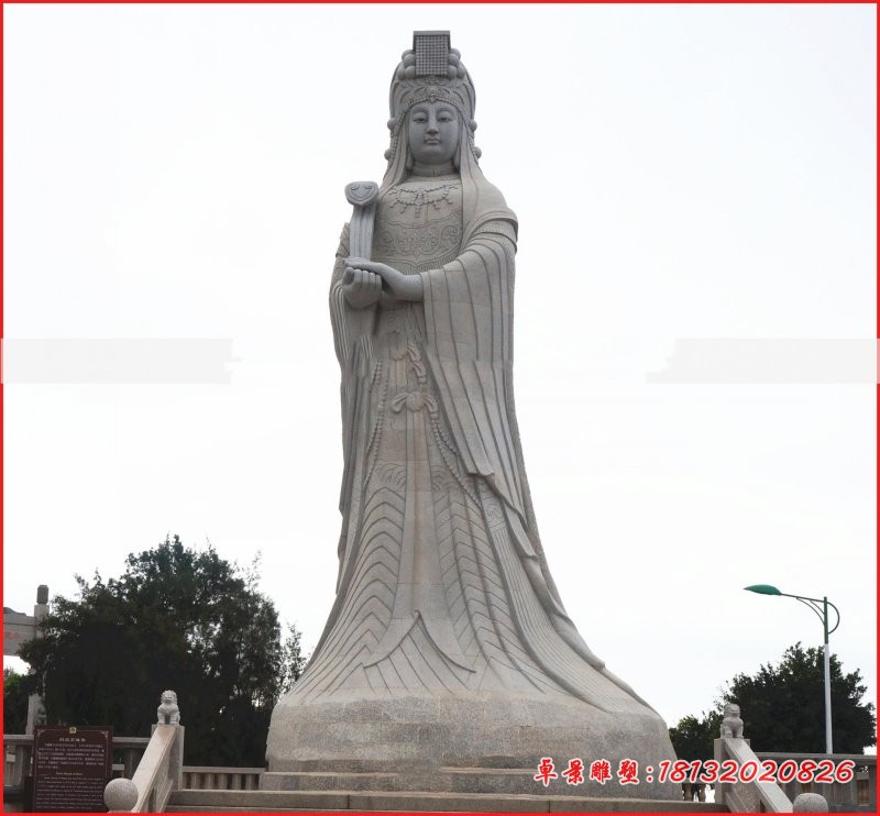 大理石大型妈祖石雕广场神像石雕