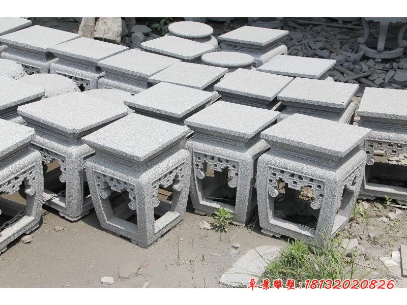大理石方凳,公园石雕凳子