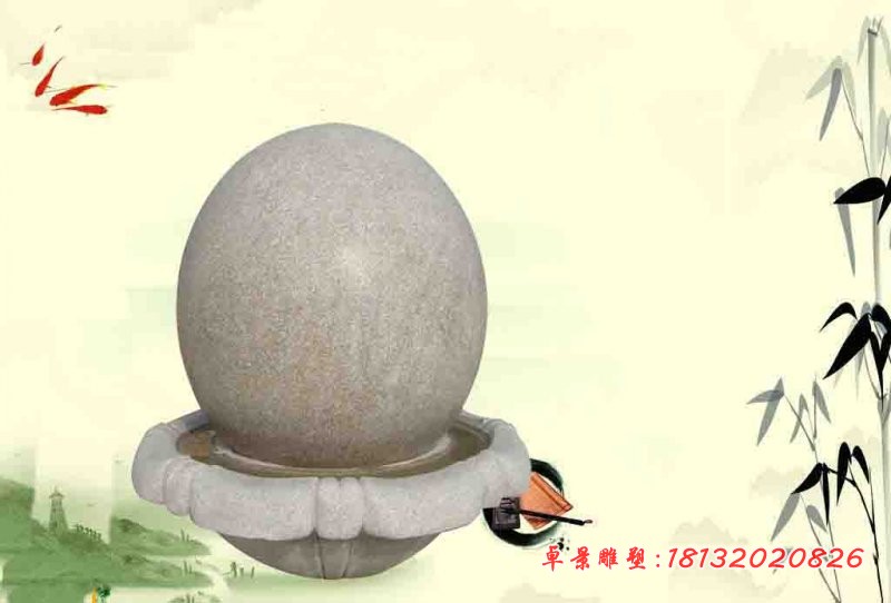 大理石风水球石雕,公园风水球喷泉雕塑