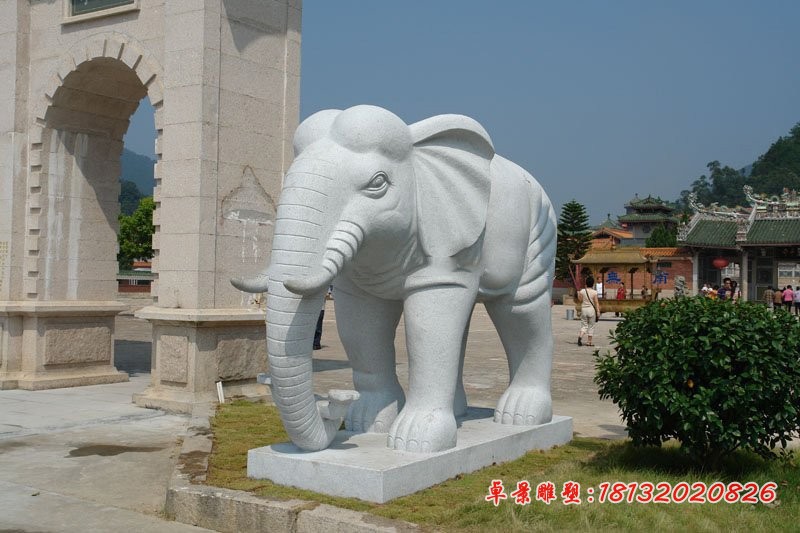 大理石公园大象雕塑动物石雕