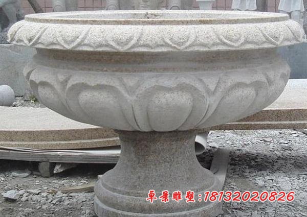 大理石花盆雕塑公园石雕花盆 