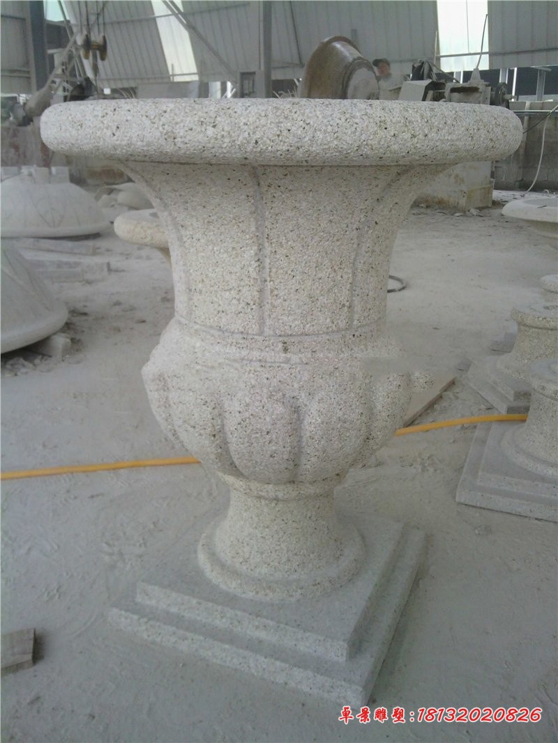 大理石花盆公园石花盆