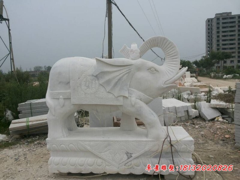 大理石吉祥如意大象 招财大象石雕