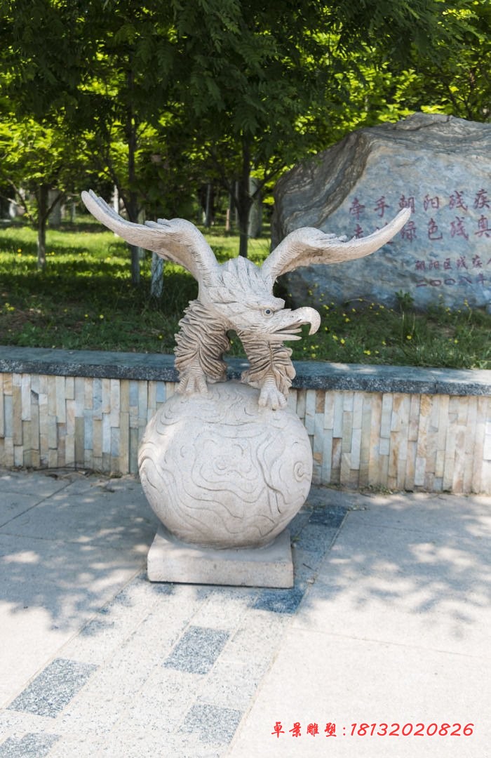 大理石老鹰雕塑 公园动物石雕