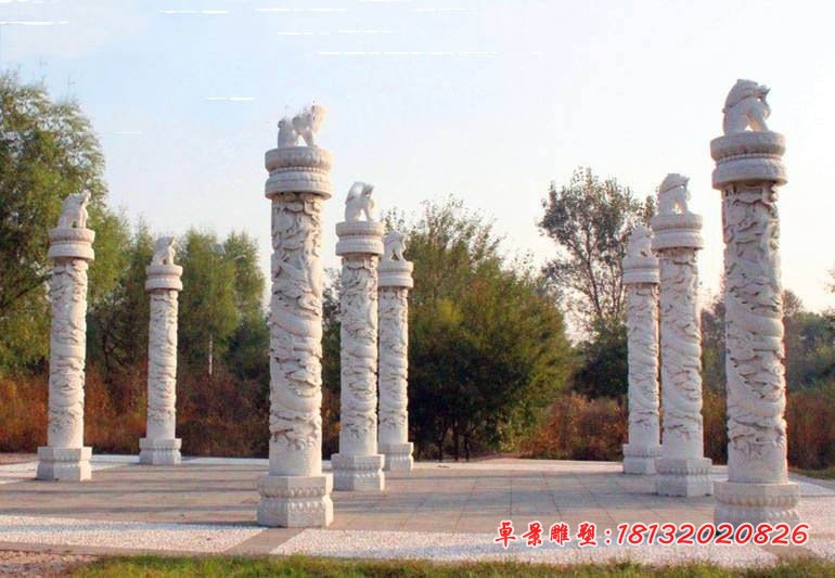 大理石龙柱,公园盘龙柱石雕