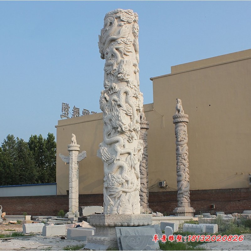大理石龙柱广场石雕柱 (2)