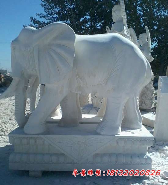 大理石门口大象雕塑镇宅大象石雕