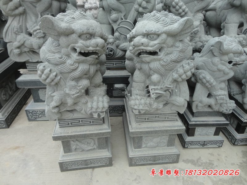 大理石南方狮子雕塑,看门狮子石雕
