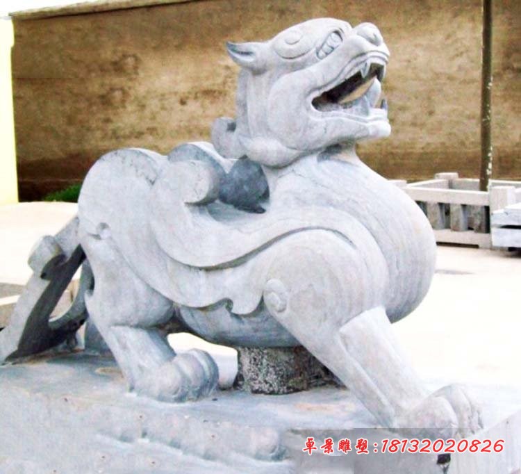 大理石貔貅石雕,门口招财貔貅雕塑