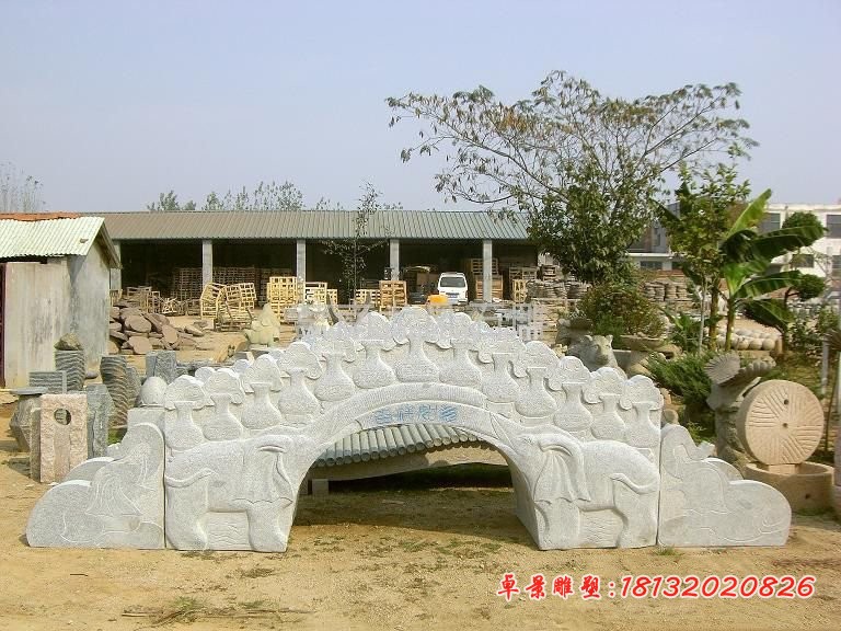 大理石桥雕塑 公园石雕桥