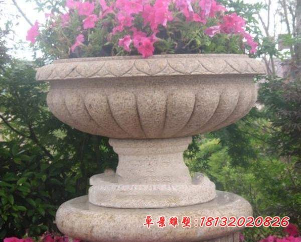 公园花岗岩花盆 石雕花盆