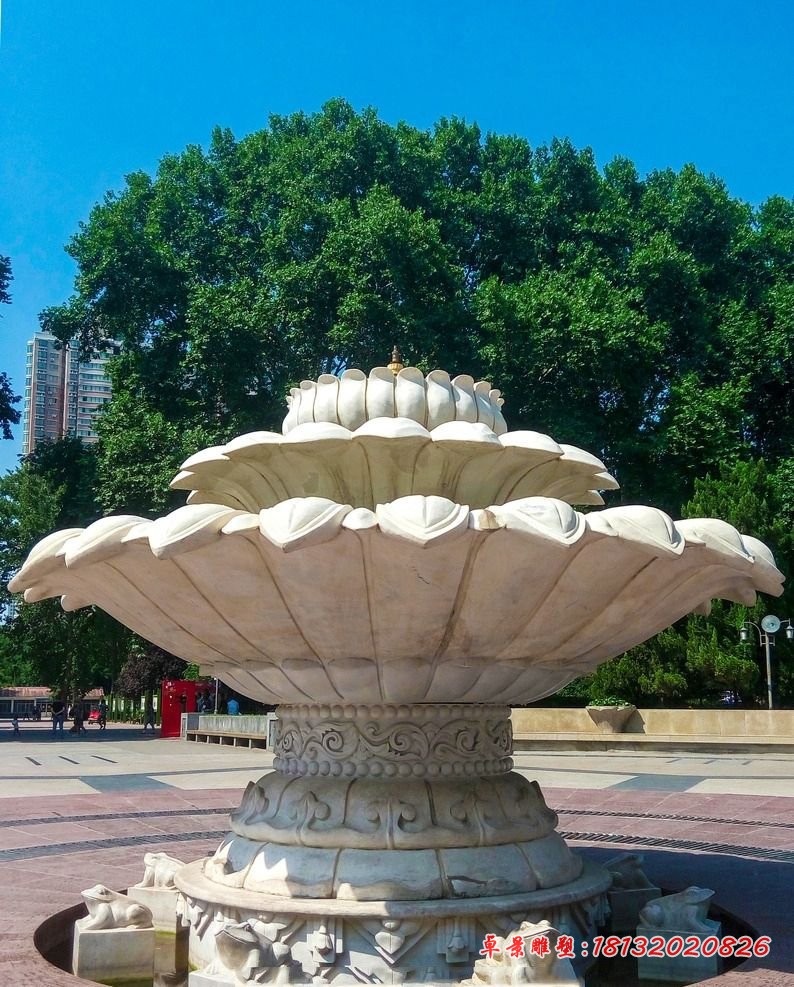 公园喷泉石雕大理石欧式喷泉雕塑
