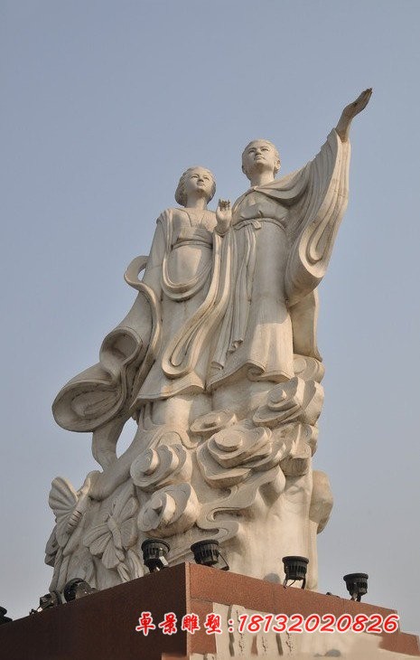 古代夫妻石雕广场人物石雕
