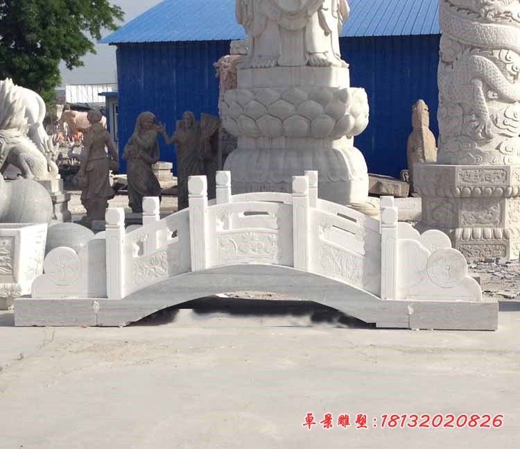 汉白玉小桥石雕,公园石雕拱桥
