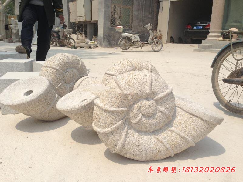花岗岩喷水蜗牛石雕,广场景观石雕