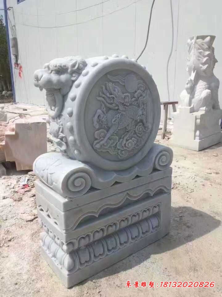 抱鼓石雕塑，门墩雕塑