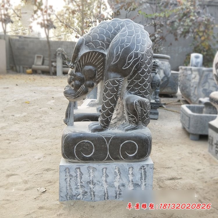 避水兽石雕，青石神兽雕塑