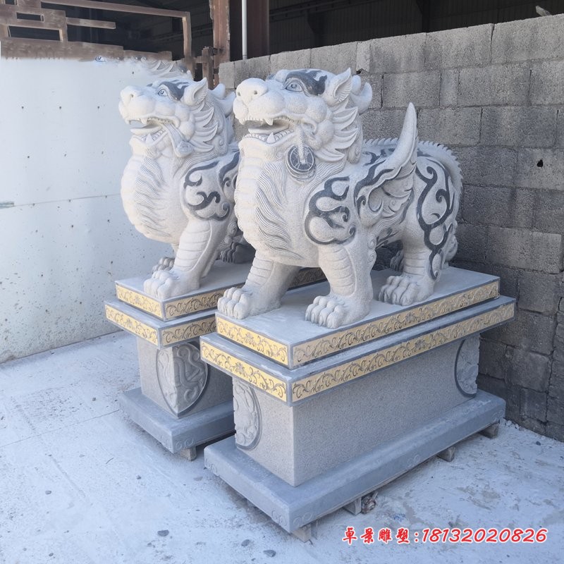 大理石貔貅，招财瑞兽石雕