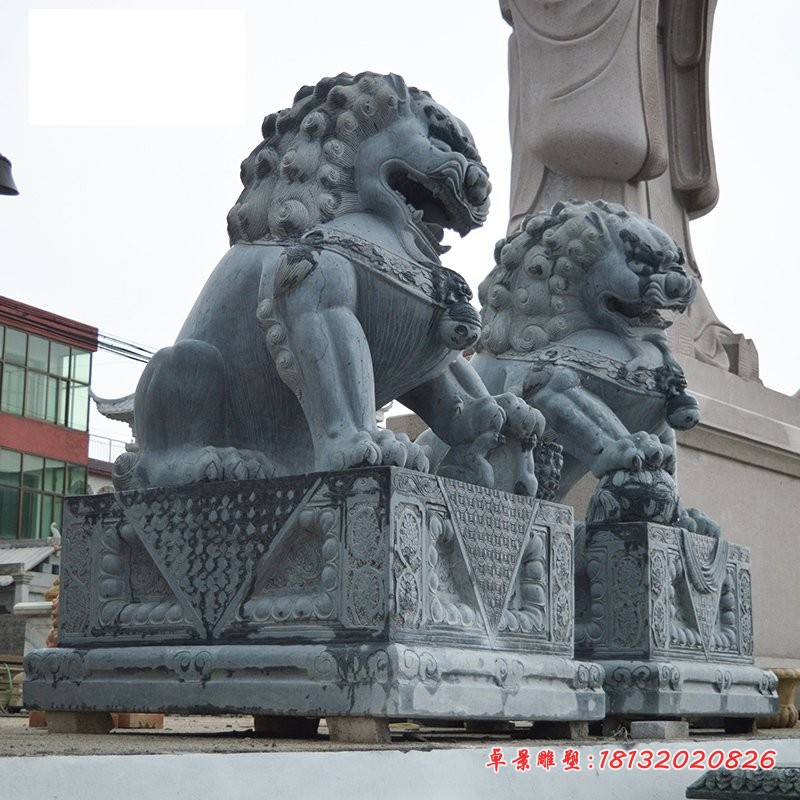 大型石雕狮子，青石北京狮