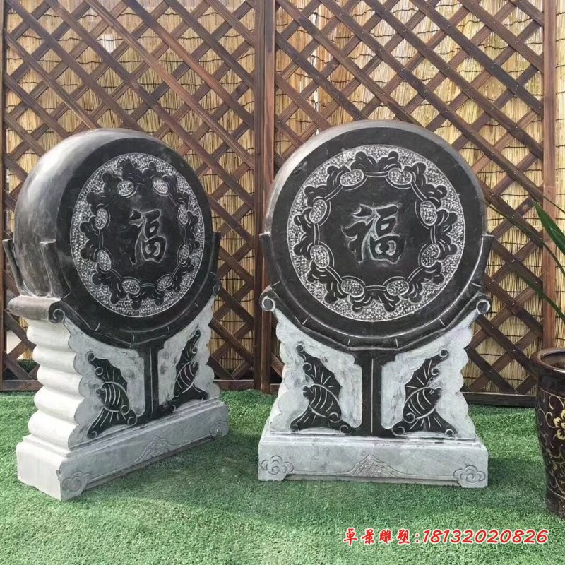 仿古门墩雕塑，石抱鼓