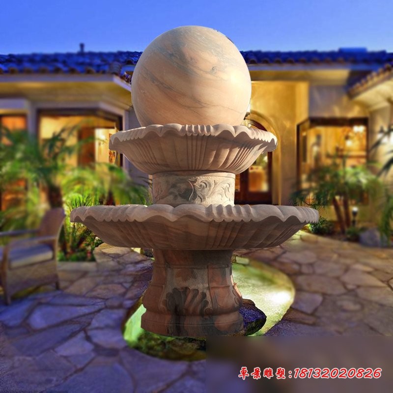 风水球石雕，庭院景观石雕