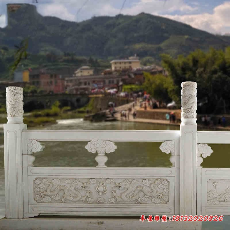 公园栏板石雕，石桥栏板