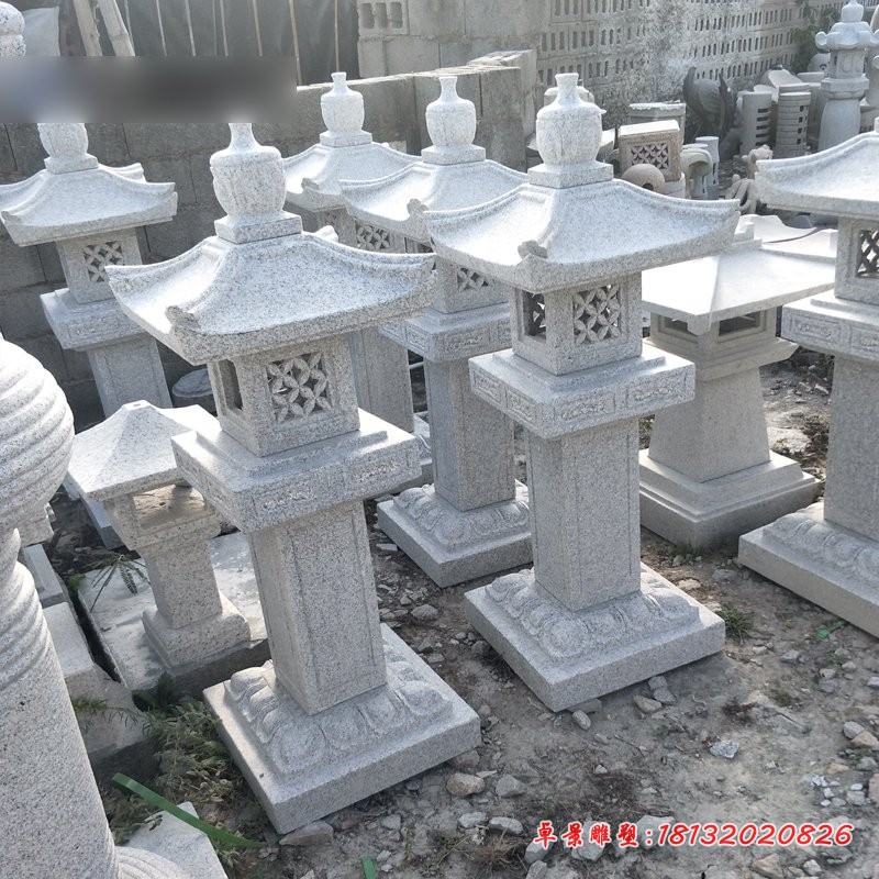 公园石灯雕塑，仿古石灯