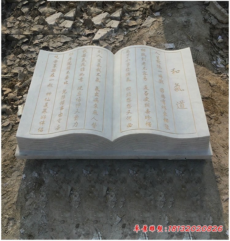 公园石雕书籍，大理石书籍 (2)