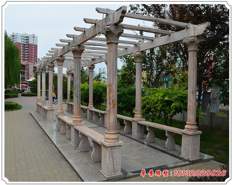 公园石长廊，景观长廊石雕