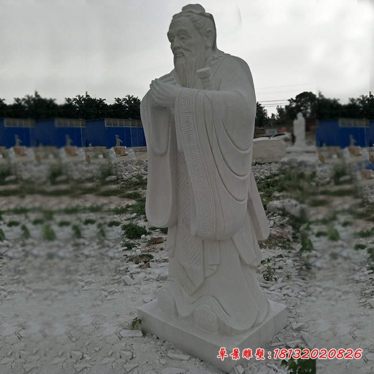 孔子石雕，校园石雕孔子 (1)